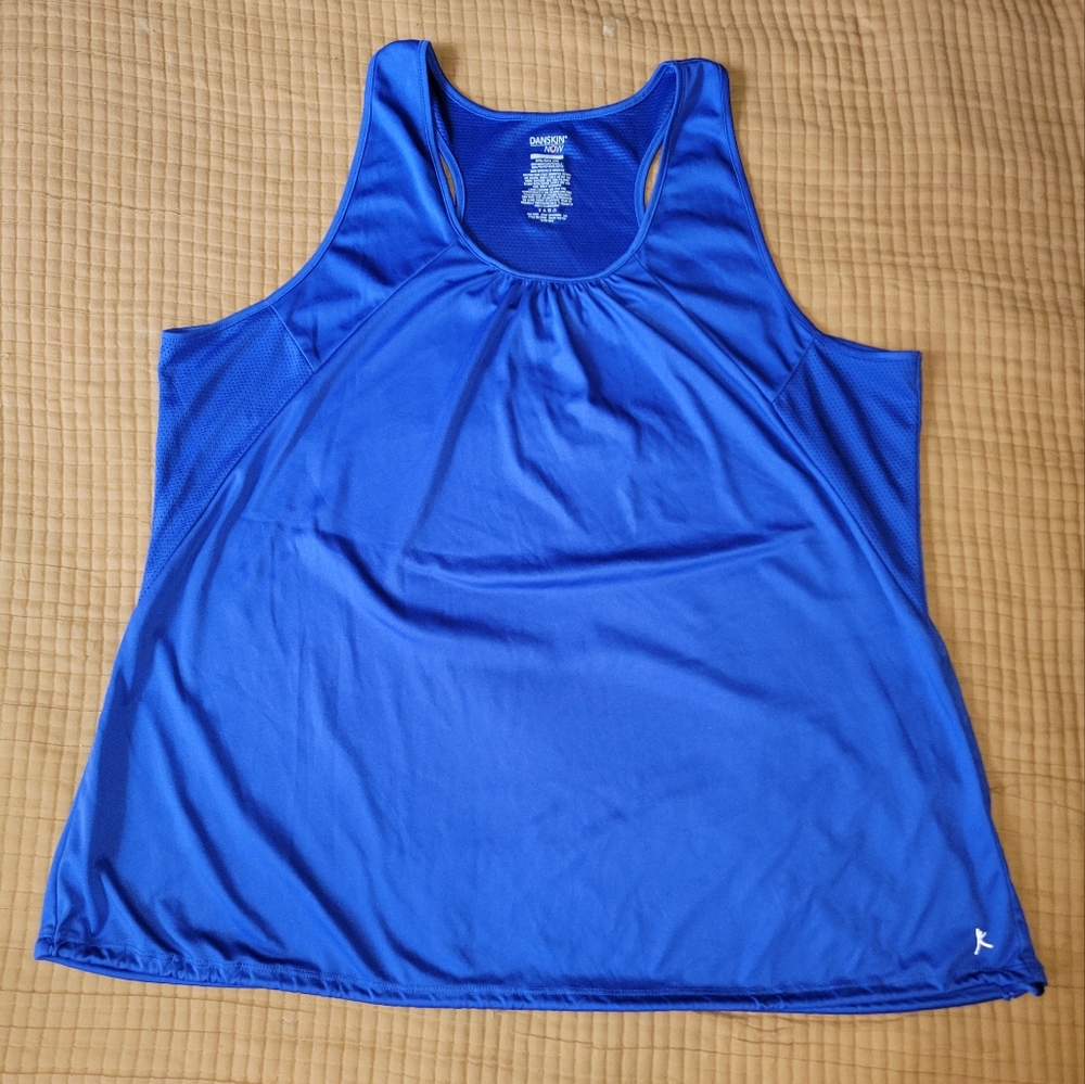 Danskin Now XXL blue athletic tank top elastic waist